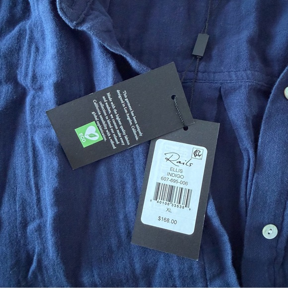 Club Room Deep Blue Button-Up Blouse - Picture 5 of 7